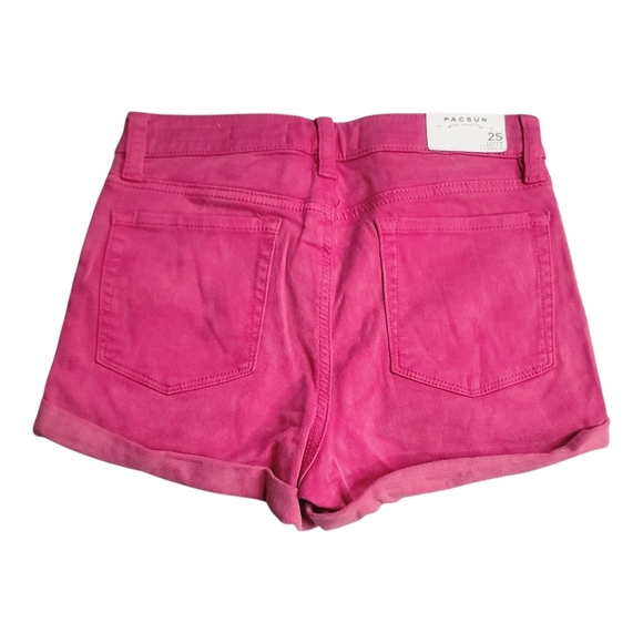 PacSun Pink Jean Shorts Vibrant Denim Style - Picture 2 of 6